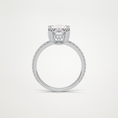 Oval Hidden Halo & Pave Moissanite Engagement Ring – 4 CT Lab-Created Brilliance in 10K/14K/18K Gold