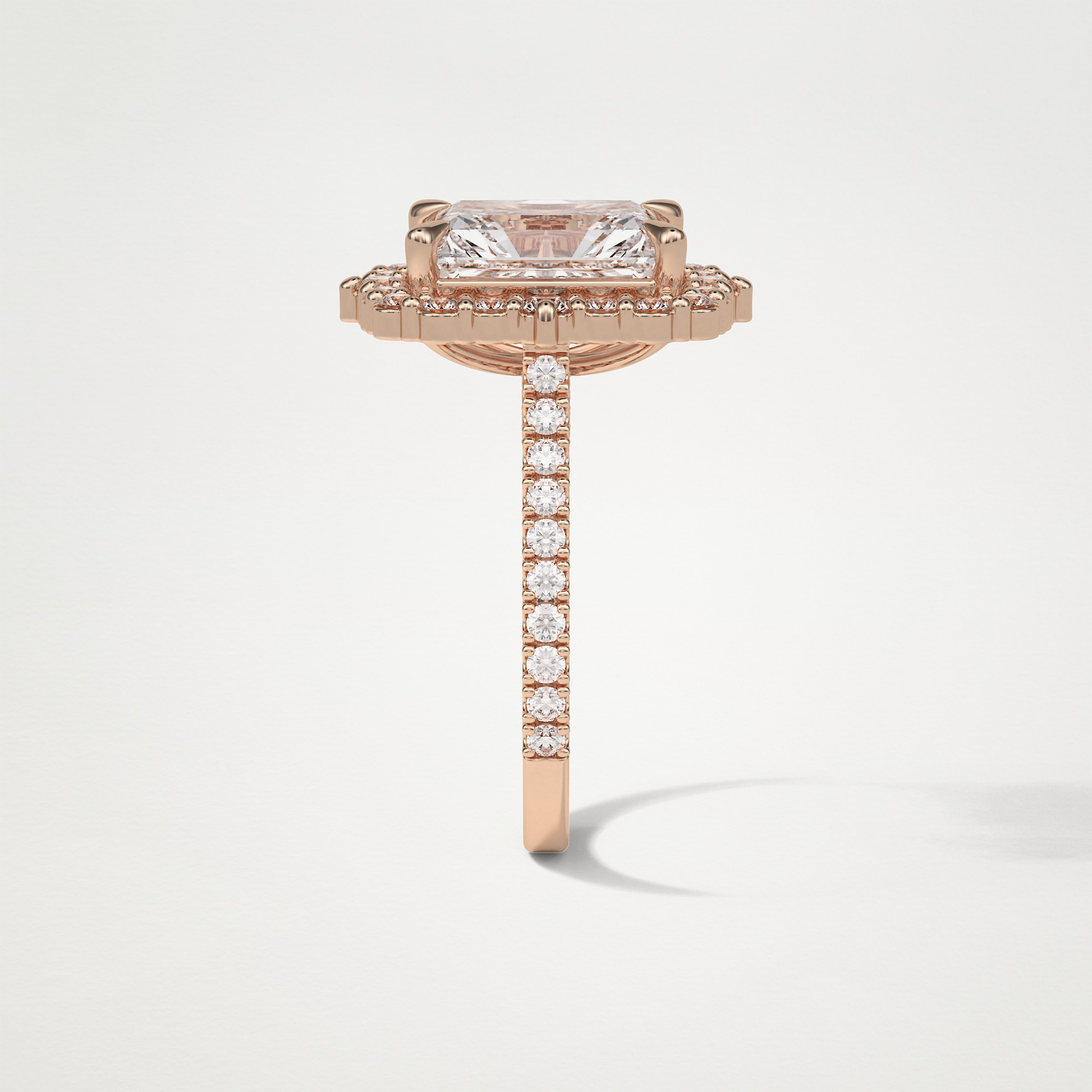 Radiant Halo & Pave Moissanite Engagement Ring – 3.24 CT Lab-Created Brilliance in 10K/14K/18K Gold
