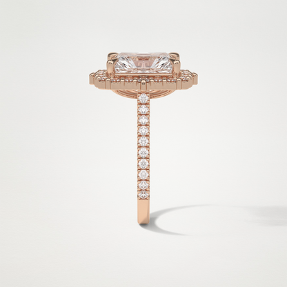 Radiant Halo & Pave Moissanite Engagement Ring – 3.24 CT Lab-Created Brilliance in 10K/14K/18K Gold