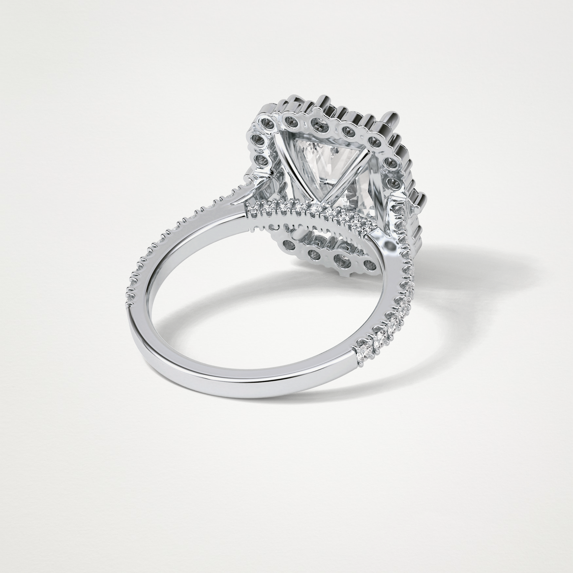 Radiant Halo & Pave Moissanite Engagement Ring – 3.24 CT Lab-Created Brilliance in 10K/14K/18K Gold