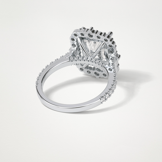 Radiant Halo & Pave Moissanite Engagement Ring – 3.24 CT Lab-Created Brilliance in 10K/14K/18K Gold