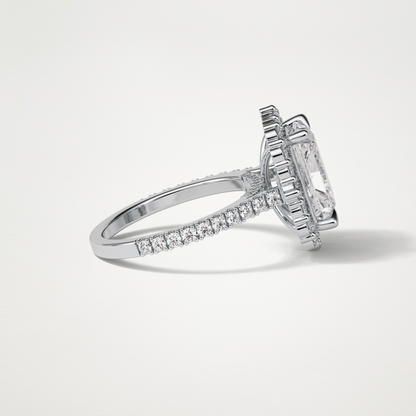 Radiant Halo & Pave Moissanite Engagement Ring – 3.24 CT Lab-Created Brilliance in 10K/14K/18K Gold