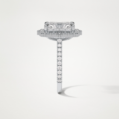 Radiant Halo & Pave Moissanite Engagement Ring – 3.24 CT Lab-Created Brilliance in 10K/14K/18K Gold