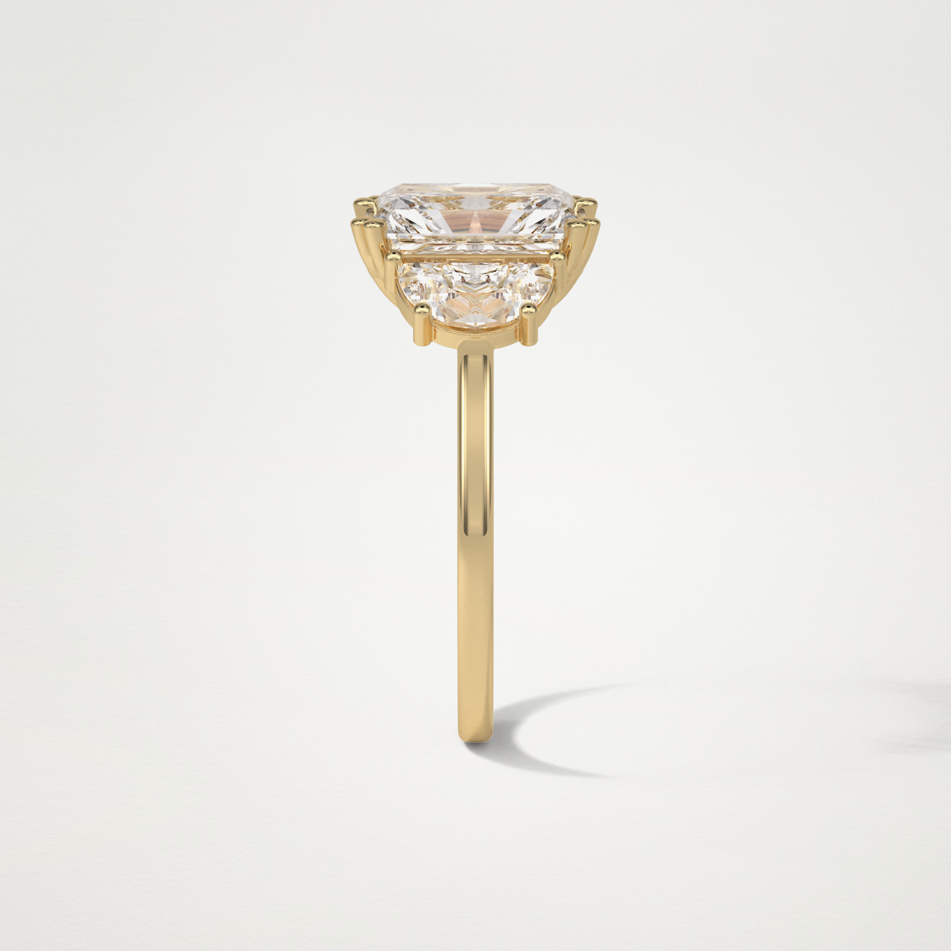 Radiant 3 Stone Moissanite Engagement Ring – 3.24 CT Lab-Created Brilliance in 10K/14K/18K Gold