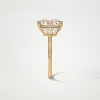 Radiant 3 Stone Moissanite Engagement Ring – 3.24 CT Lab-Created Brilliance in 10K/14K/18K Gold