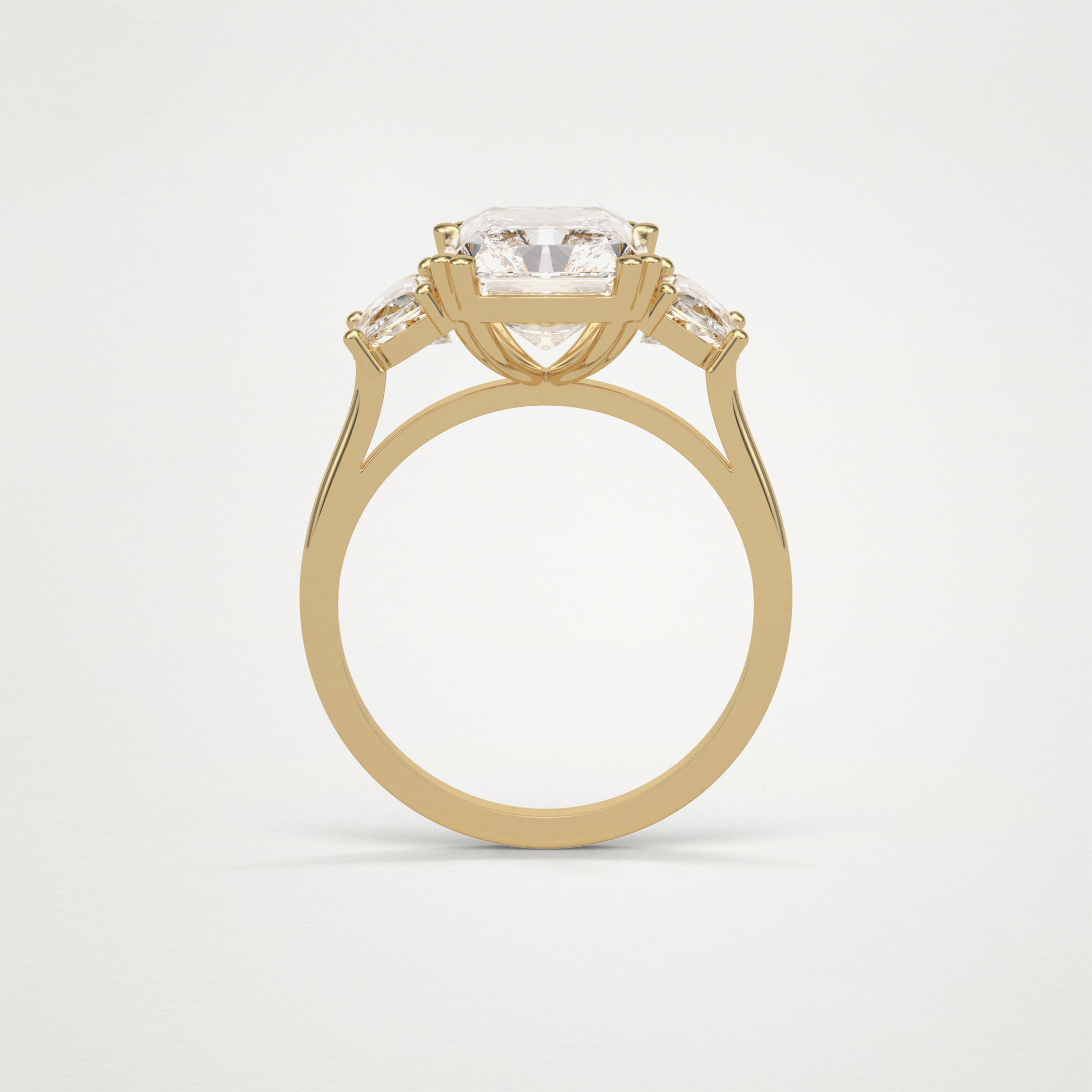 Radiant 3 Stone Moissanite Engagement Ring – 3.24 CT Lab-Created Brilliance in 10K/14K/18K Gold