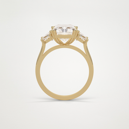 Radiant 3 Stone Moissanite Engagement Ring – 3.24 CT Lab-Created Brilliance in 10K/14K/18K Gold