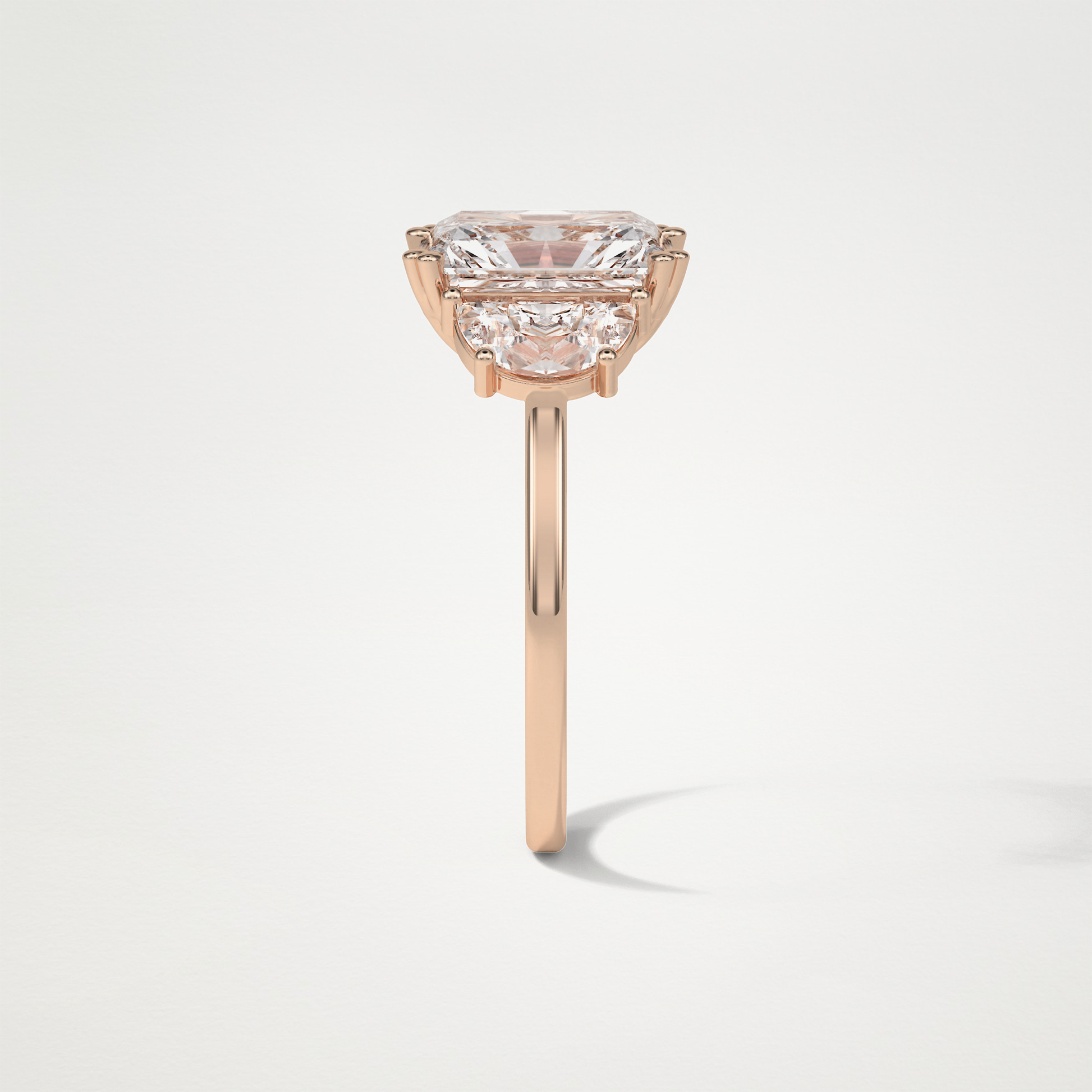 Radiant 3 Stone Moissanite Engagement Ring – 3.24 CT Lab-Created Brilliance in 10K/14K/18K Gold