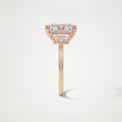 Radiant 3 Stone Moissanite Engagement Ring – 3.24 CT Lab-Created Brilliance in 10K/14K/18K Gold