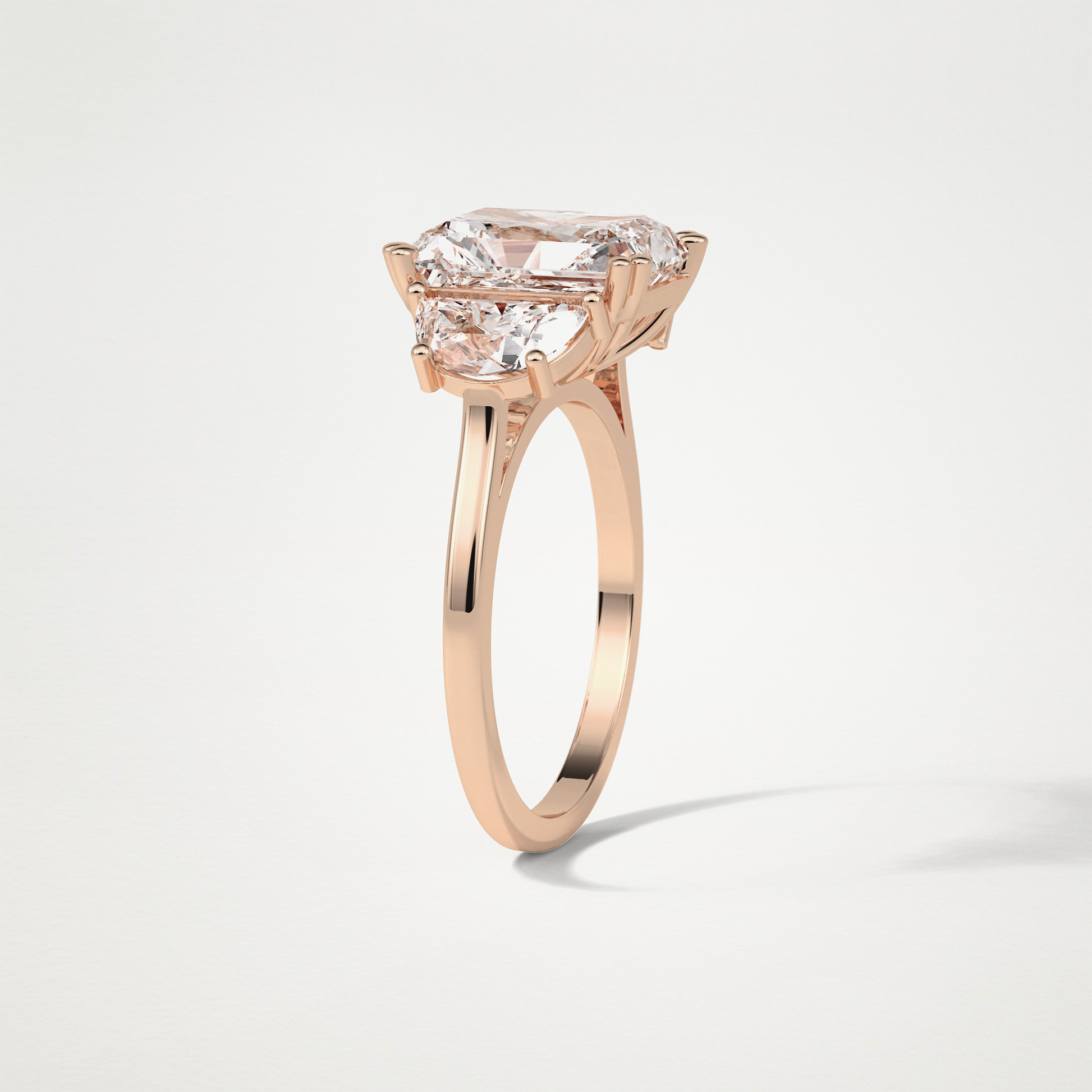 Radiant 3 Stone Moissanite Engagement Ring – 3.24 CT Lab-Created Brilliance in 10K/14K/18K Gold