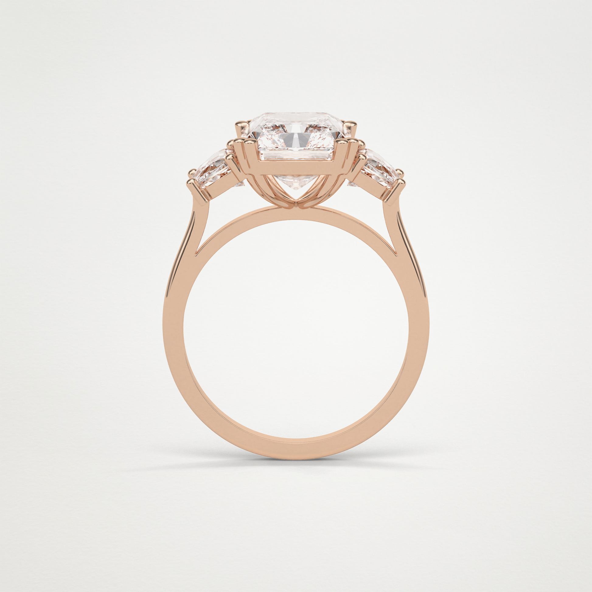 Radiant 3 Stone Moissanite Engagement Ring – 3.24 CT Lab-Created Brilliance in 10K/14K/18K Gold