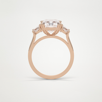 Radiant 3 Stone Moissanite Engagement Ring – 3.24 CT Lab-Created Brilliance in 10K/14K/18K Gold