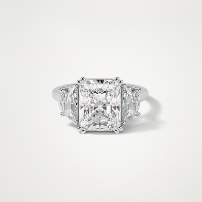 Radiant 3 Stone Moissanite Engagement Ring – 3.24 CT Lab-Created Brilliance in 10K/14K/18K Gold
