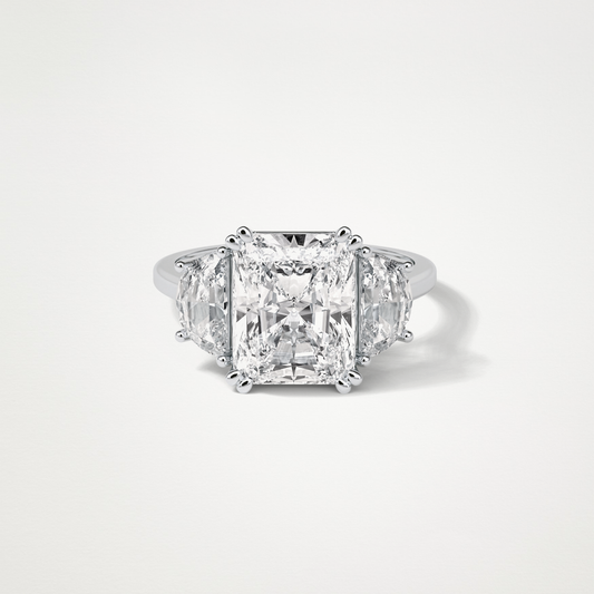 Radiant 3 Stone Moissanite Engagement Ring – 3.24 CT Lab-Created Brilliance in 10K/14K/18K Gold