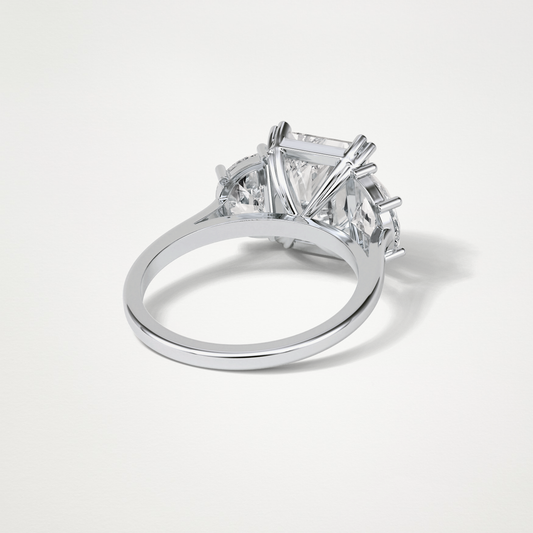 Radiant 3 Stone Moissanite Engagement Ring – 3.24 CT Lab-Created Brilliance in 10K/14K/18K Gold