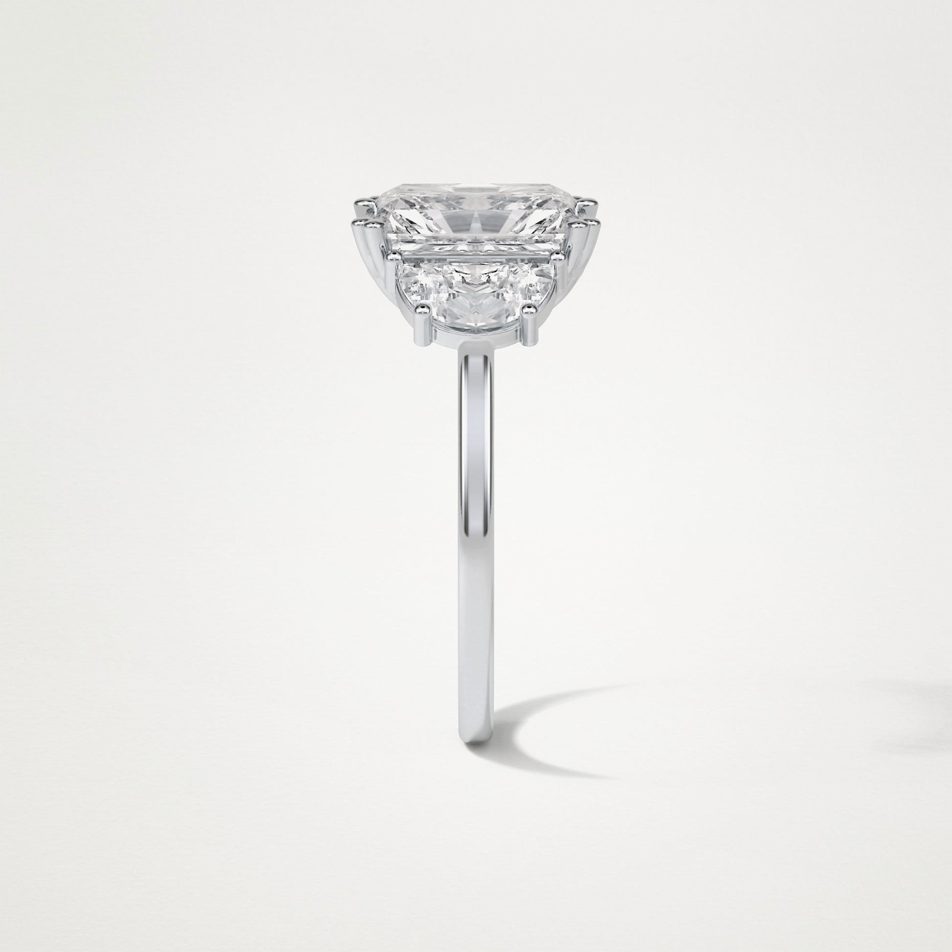 Radiant 3 Stone Moissanite Engagement Ring – 3.24 CT Lab-Created Brilliance in 10K/14K/18K Gold