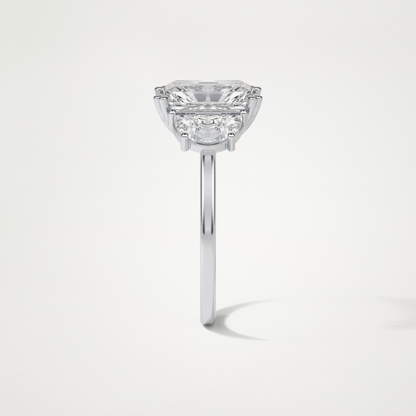 Radiant 3 Stone Moissanite Engagement Ring – 3.24 CT Lab-Created Brilliance in 10K/14K/18K Gold