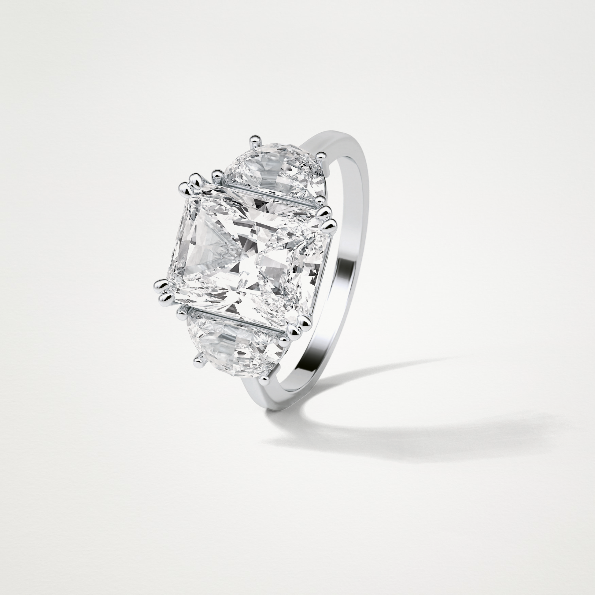 Radiant 3 Stone Moissanite Engagement Ring – 3.24 CT Lab-Created Brilliance in 10K/14K/18K Gold