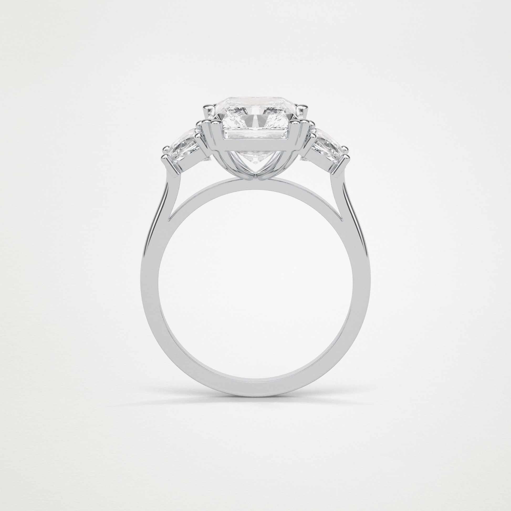 Radiant 3 Stone Moissanite Engagement Ring – 3.24 CT Lab-Created Brilliance in 10K/14K/18K Gold
