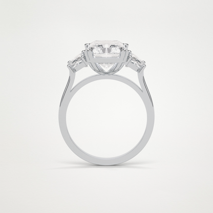 Radiant 3 Stone Moissanite Engagement Ring – 3.24 CT Lab-Created Brilliance in 10K/14K/18K Gold