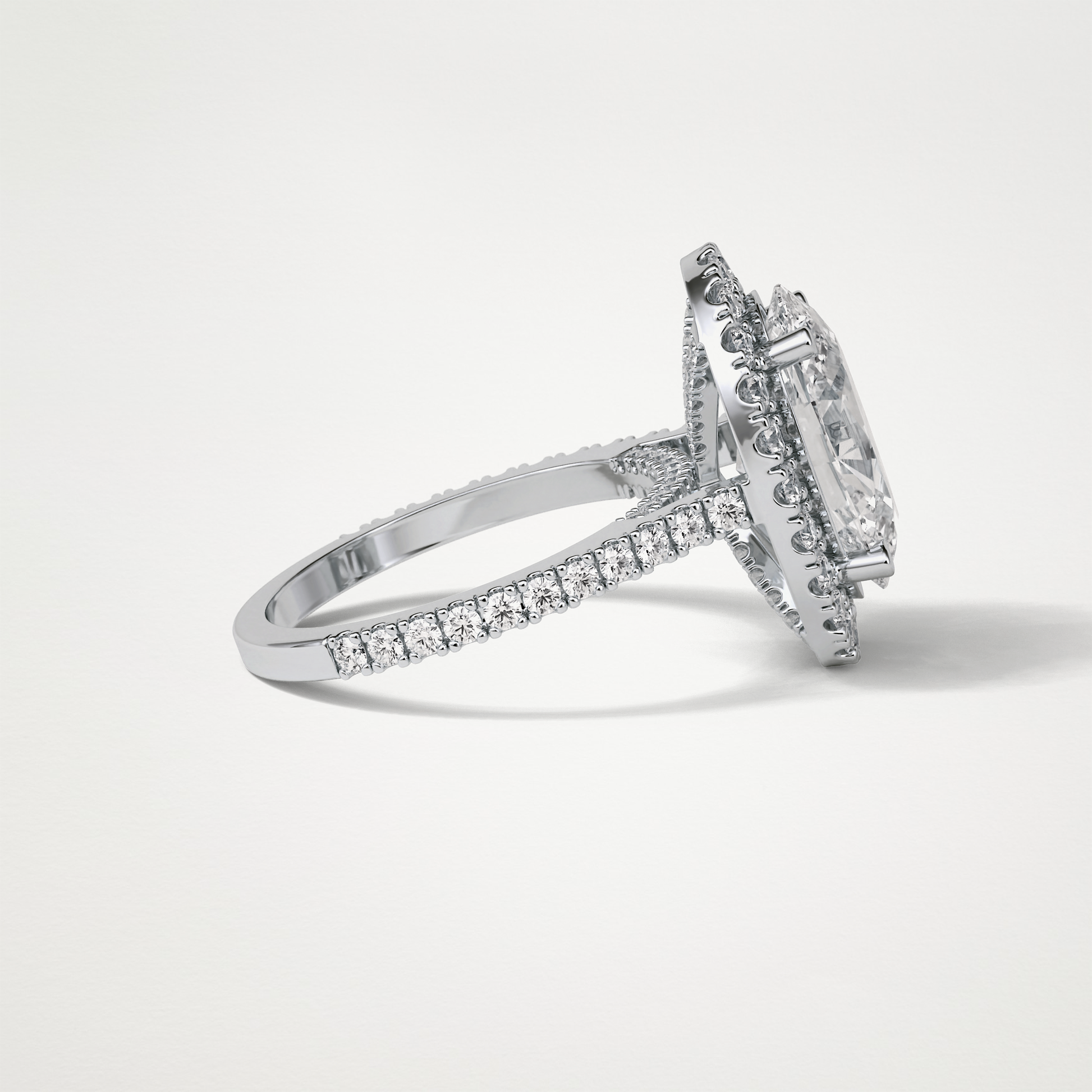 Oval Halo & Pave Moissanite Engagement Ring – 4.1 CT Lab-Created Brilliance in 10K/14K/18K Gold