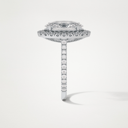 Oval Halo & Pave Moissanite Engagement Ring – 4.1 CT Lab-Created Brilliance in 10K/14K/18K Gold