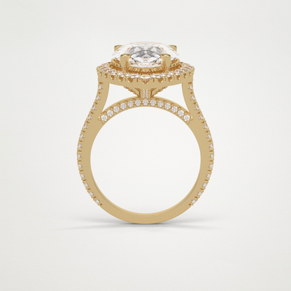 Pear Halo & Pave Moissanite Engagement Ring – 6.15 CT Lab-Created Brilliance in 10K/14K/18K Gold