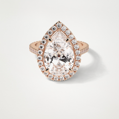 Pear Halo & Pave Moissanite Engagement Ring – 6.15 CT Lab-Created Brilliance in 10K/14K/18K Gold