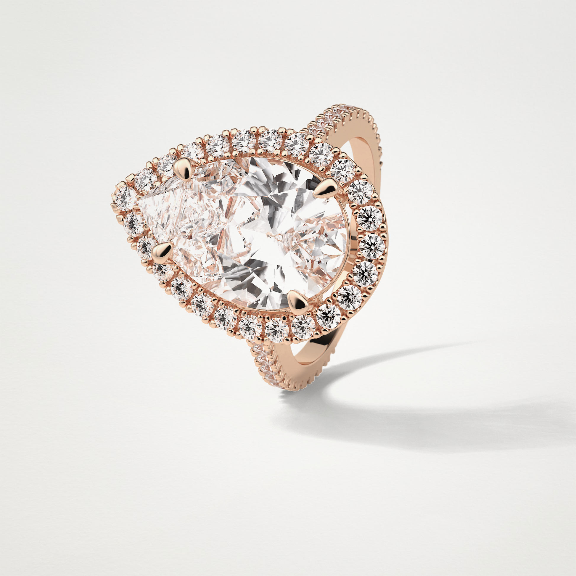 Pear Halo & Pave Moissanite Engagement Ring – 6.15 CT Lab-Created Brilliance in 10K/14K/18K Gold