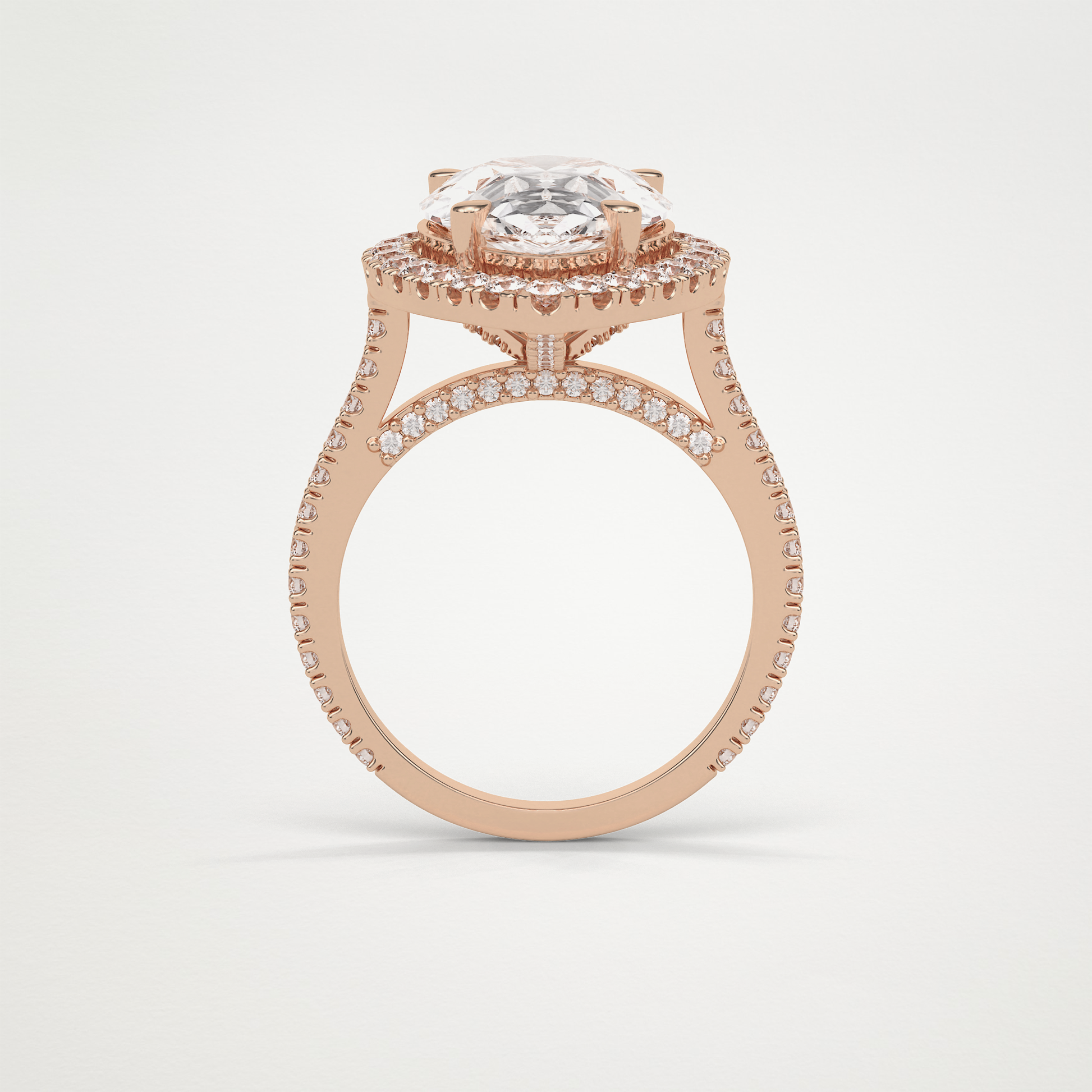 Pear Halo & Pave Moissanite Engagement Ring – 6.15 CT Lab-Created Brilliance in 10K/14K/18K Gold