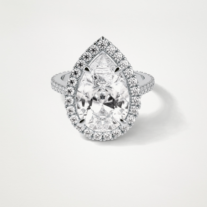 Pear Halo & Pave Moissanite Engagement Ring – 6.15 CT Lab-Created Brilliance in 10K/14K/18K Gold