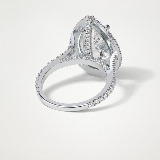 Pear Halo & Pave Moissanite Engagement Ring – 6.15 CT Lab-Created Brilliance in 10K/14K/18K Gold