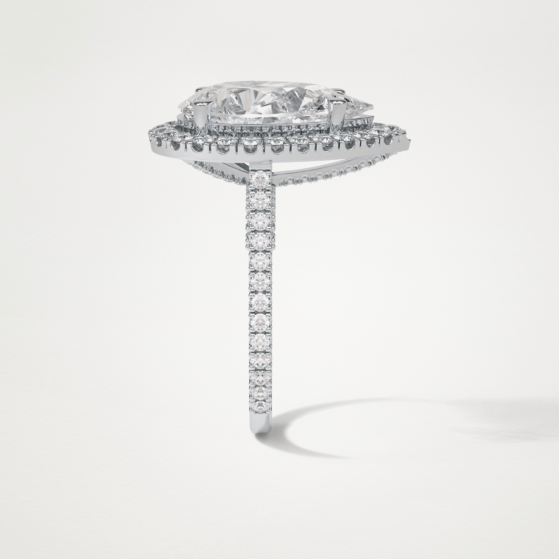 Pear Halo & Pave Moissanite Engagement Ring – 6.15 CT Lab-Created Brilliance in 10K/14K/18K Gold