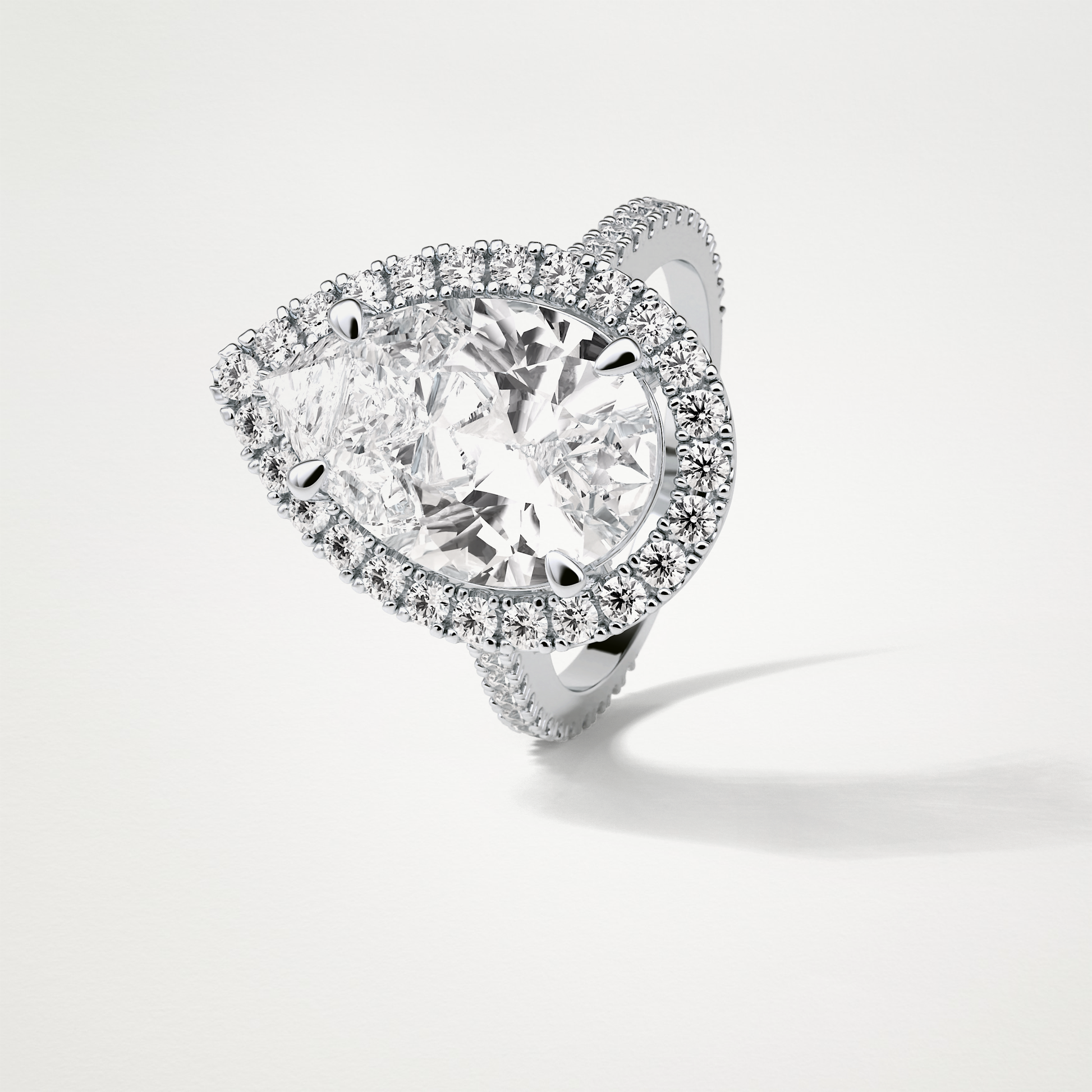 Pear Halo & Pave Moissanite Engagement Ring – 6.15 CT Lab-Created Brilliance in 10K/14K/18K Gold