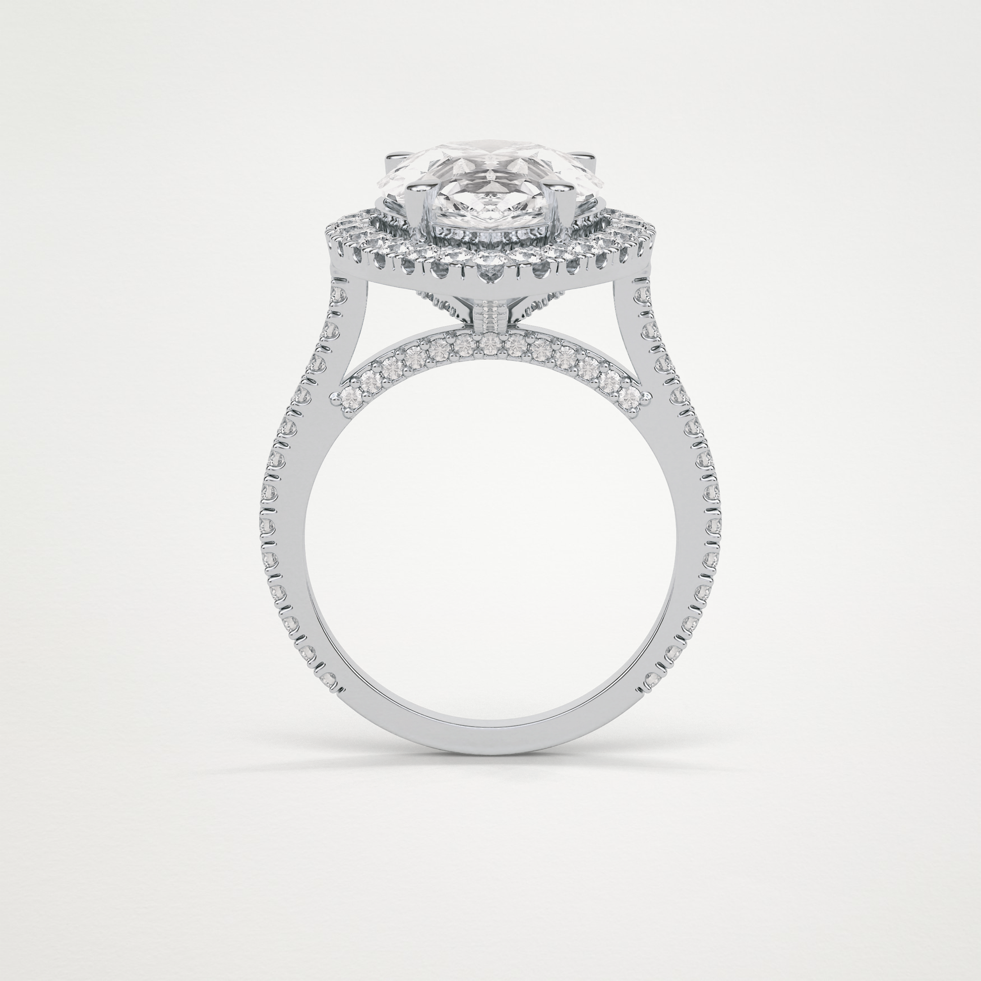 Pear Halo & Pave Moissanite Engagement Ring – 6.15 CT Lab-Created Brilliance in 10K/14K/18K Gold