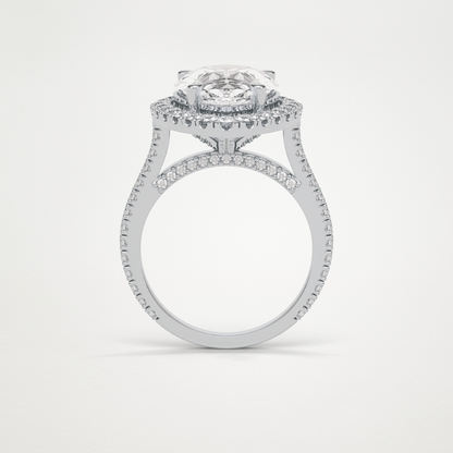 Pear Halo & Pave Moissanite Engagement Ring – 6.15 CT Lab-Created Brilliance in 10K/14K/18K Gold