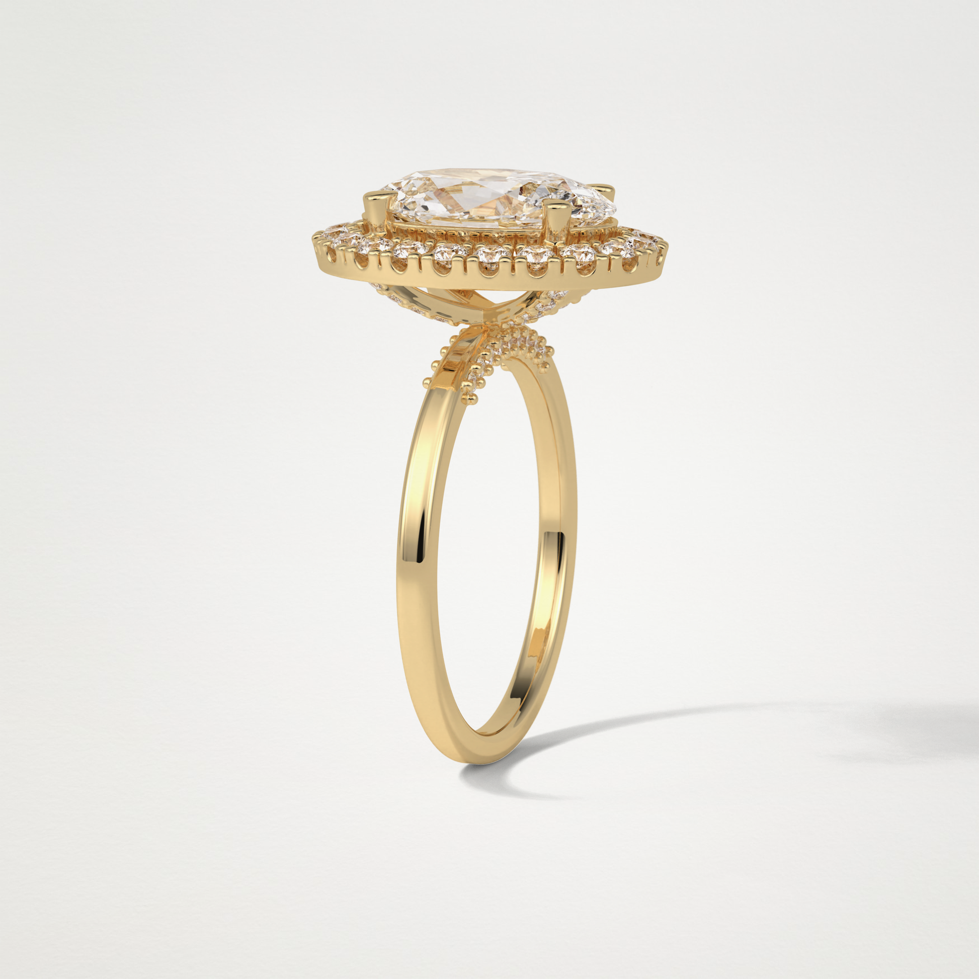 Oval Halo Moissanite Engagement Ring – 3.15 CT Lab-Created Brilliance in 10K/14K/18K Gold
