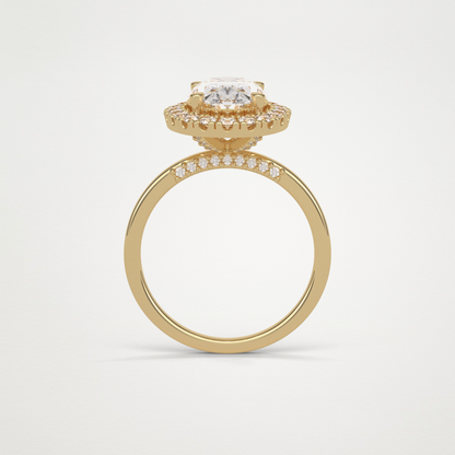 Oval Halo Moissanite Engagement Ring – 3.15 CT Lab-Created Brilliance in 10K/14K/18K Gold