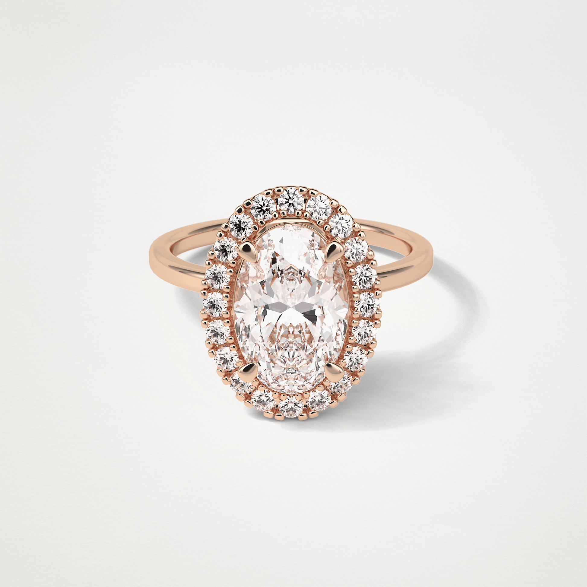 Oval Halo Moissanite Engagement Ring – 3.15 CT Lab-Created Brilliance in 10K/14K/18K Gold