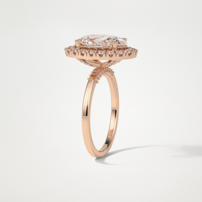 Oval Halo Moissanite Engagement Ring – 3.15 CT Lab-Created Brilliance in 10K/14K/18K Gold