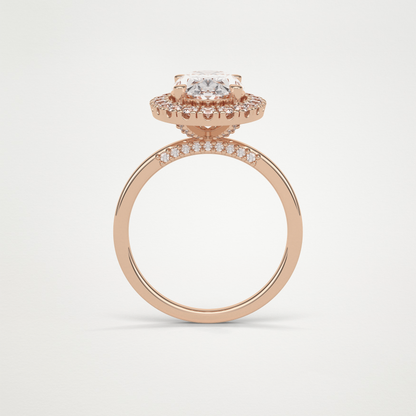 Oval Halo Moissanite Engagement Ring – 3.15 CT Lab-Created Brilliance in 10K/14K/18K Gold