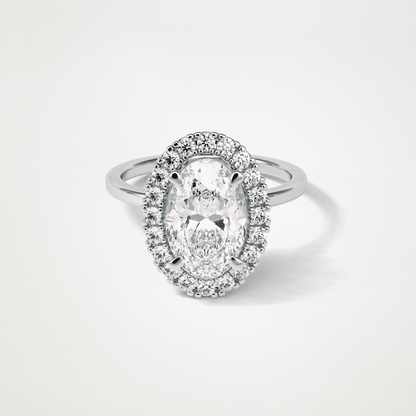 Oval Halo Moissanite Engagement Ring – 3.15 CT Lab-Created Brilliance in 10K/14K/18K Gold