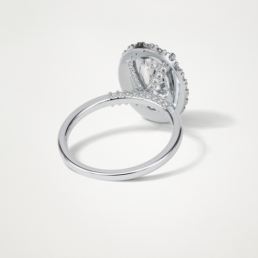 Oval Halo Moissanite Engagement Ring – 3.15 CT Lab-Created Brilliance in 10K/14K/18K Gold