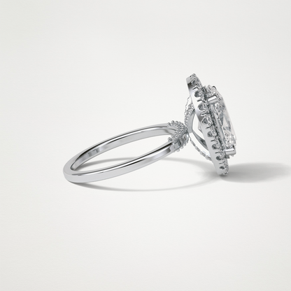Oval Halo Moissanite Engagement Ring – 3.15 CT Lab-Created Brilliance in 10K/14K/18K Gold