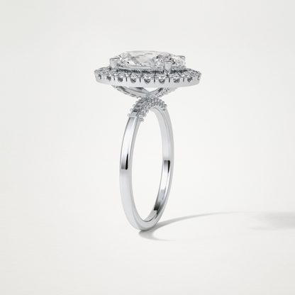 Oval Halo Moissanite Engagement Ring – 3.15 CT Lab-Created Brilliance in 10K/14K/18K Gold