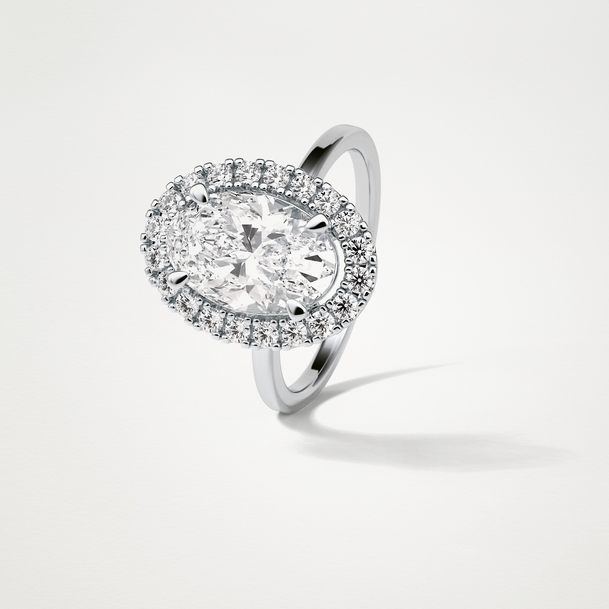 Oval Halo Moissanite Engagement Ring – 3.15 CT Lab-Created Brilliance in 10K/14K/18K Gold