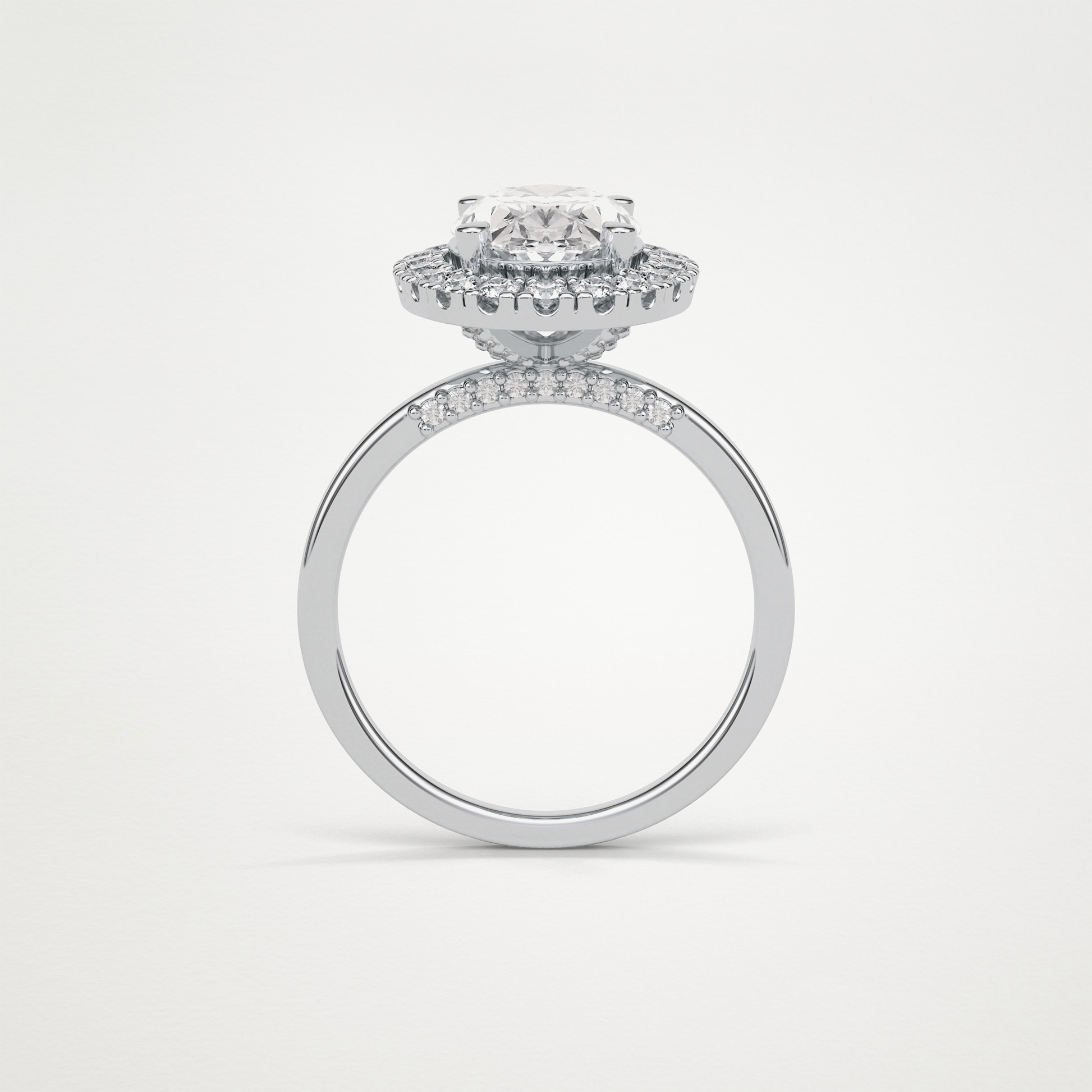 Oval Halo Moissanite Engagement Ring – 3.15 CT Lab-Created Brilliance in 10K/14K/18K Gold