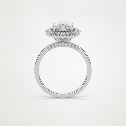 Oval Halo Moissanite Engagement Ring – 3.15 CT Lab-Created Brilliance in 10K/14K/18K Gold