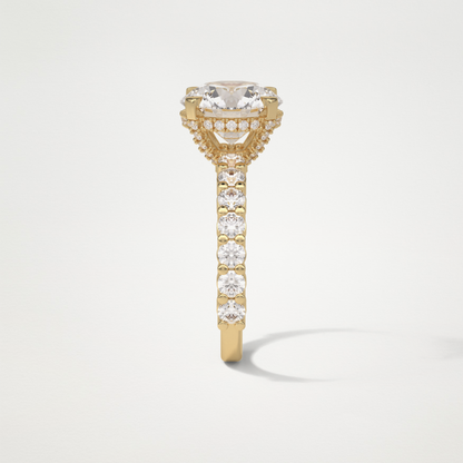 Round Hidden Halo & Pave Moissanite Engagement Ring – 2.75 CT Lab-Created Brilliance in 10K/14K/18K Gold