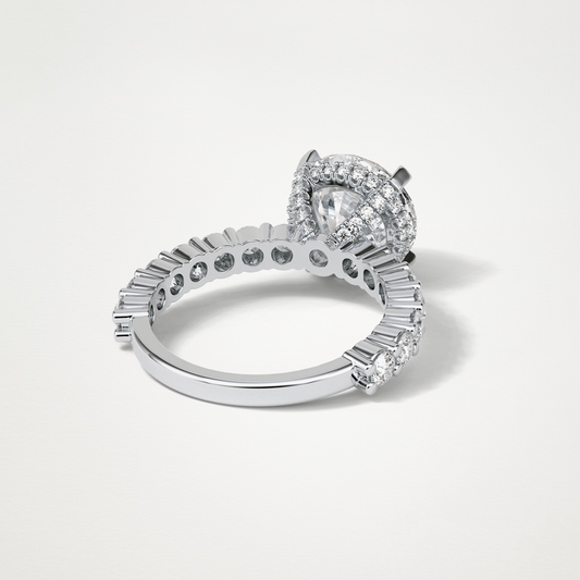 Round Hidden Halo & Pave Moissanite Engagement Ring – 2.75 CT Lab-Created Brilliance in 10K/14K/18K Gold